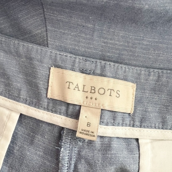 TALBOTS Relaxed Chino Ankle Cotton Summer Pants Light Blue Sz 8 - Picture 4 of 6